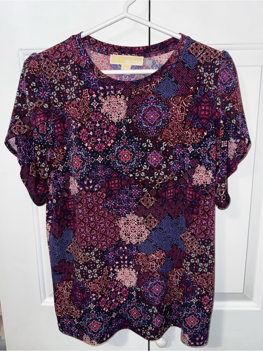 Michael Kors Purple & Pink Mosaic Short Sleeve Tee